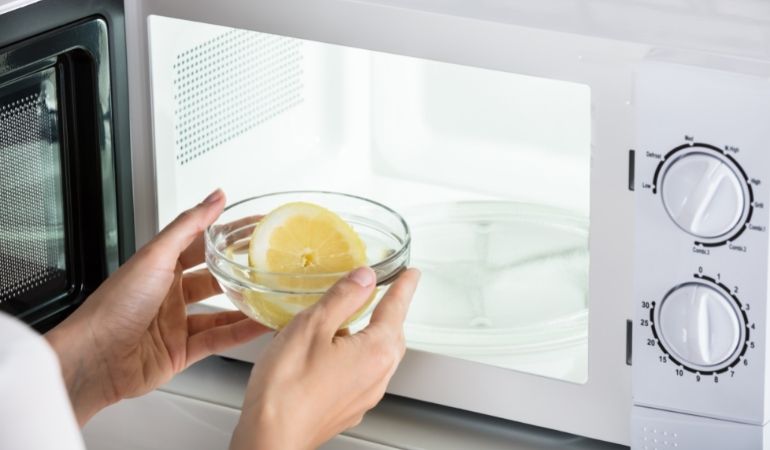 lemon in microwave for cleaning