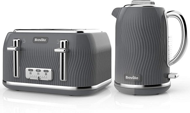 Breville Flow grey Kettle Toaster Set